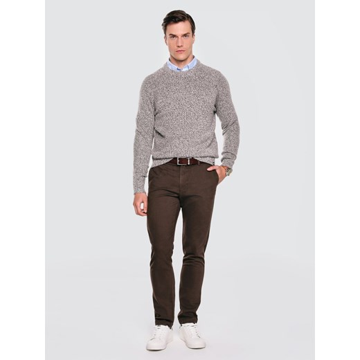 Sweter męski melanżowy brązowy Waltero 804 XXL Big Star