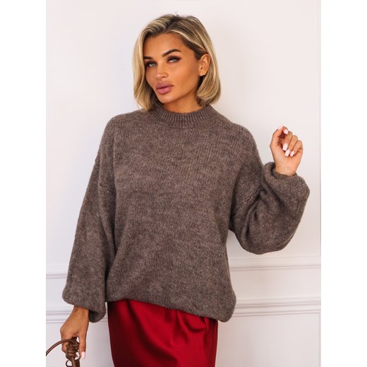 SWETER OVERSIZE Z DOMIESZKĄ WEŁNY- FANGO ze sklepu olika.com.pl w kategorii Swetry damskie - zdjęcie 186707566