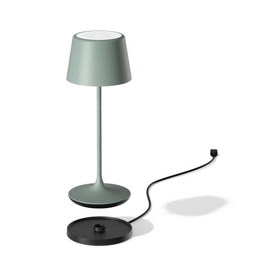 Restauracyjna lampka przenośna LED LUNA 300 w kolorze zielono-szarym matowym 6 sztuk/komplet ze sklepu Lysne w kategorii Lampy stołowe - zdjęcie 186708295