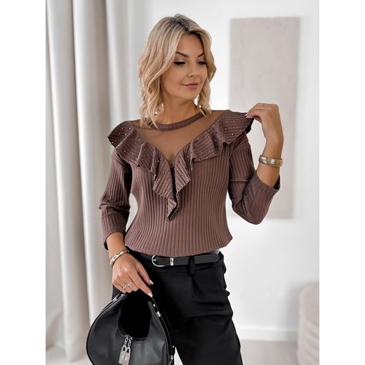 bluzka cervante brązowa one size ze sklepu UBRA w kategorii Bluzki damskie - zdjęcie 186709367
