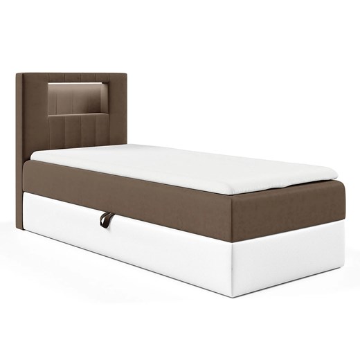 Brązowe jednoosobowe łóżko kontynentalne 3 rozmiary - Fenarro ze sklepu Edinos.pl w kategorii Łóżka i materace - zdjęcie 186709735