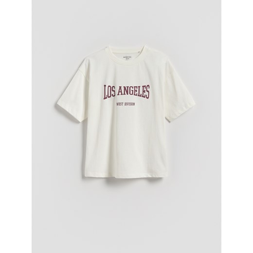 Reserved - T-shirt z nadrukiem - złamana biel ze sklepu Reserved w kategorii T-shirty chłopięce - zdjęcie 186711856