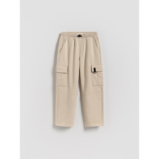 Reserved - Bawełniane spodnie cargo - beżowy ze sklepu Reserved w kategorii Spodnie chłopięce - zdjęcie 186711888
