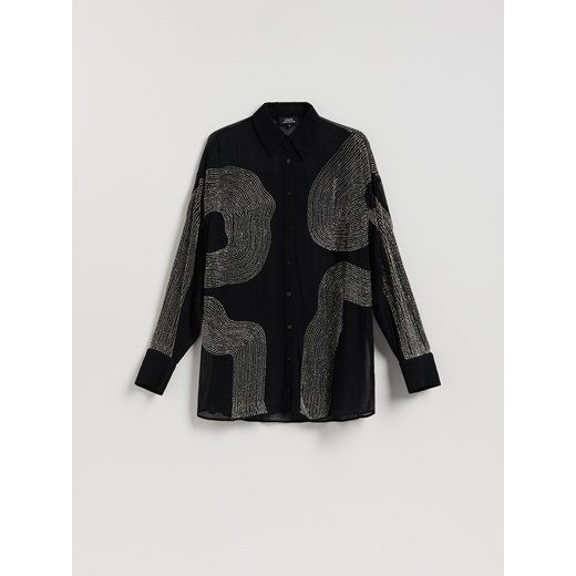 Reserved - Koszula z ozdobnymi detalami - czarny ze sklepu Reserved w kategorii Koszule damskie - zdjęcie 186712015