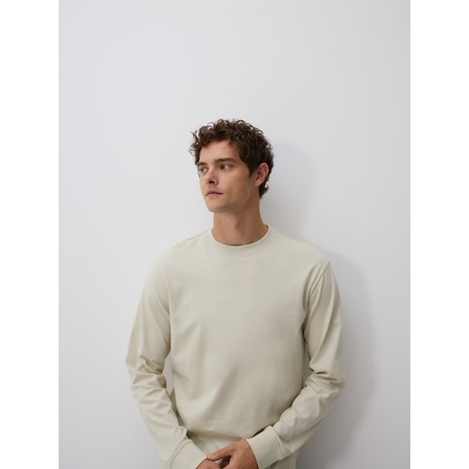 Reserved - Gładki longsleeve - jasnozielony ze sklepu Reserved w kategorii T-shirty męskie - zdjęcie 186712098