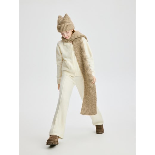 Reserved - Szalik z domieszką wełny - beżowy Reserved ONE SIZE Reserved