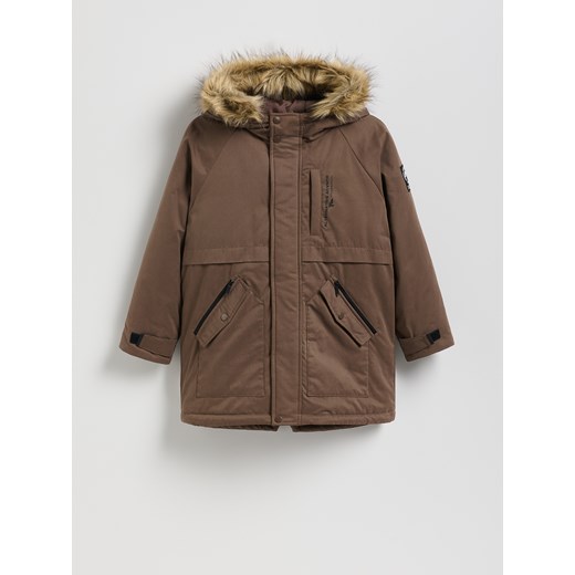 Reserved - Kurtka z kapturem - ciemnobrązowy ze sklepu Reserved w kategorii Kurtki chłopięce - zdjęcie 186712475