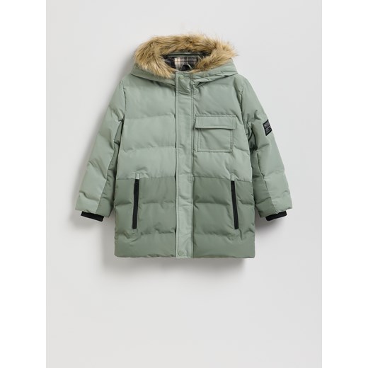 Reserved - Pikowana kurtka z kapturem - jasny zielony ze sklepu Reserved w kategorii Kurtki chłopięce - zdjęcie 186712487