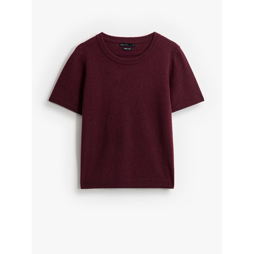 Mohito - Wełniany burgundowy sweter - kasztanowy ze sklepu Mohito w kategorii Swetry damskie - zdjęcie 186713815