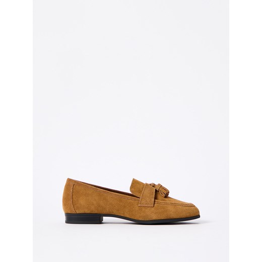 Mohito - Skórzane loafersy - beżowy Mohito 40 Mohito