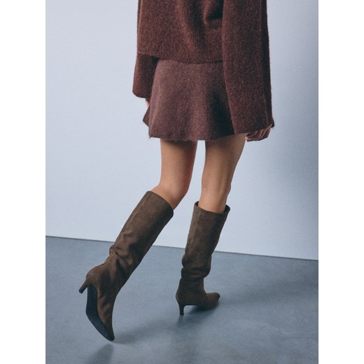 Mohito - Kozaki na obcasie - zielony ze sklepu Mohito w kategorii Kozaki damskie - zdjęcie 186714207