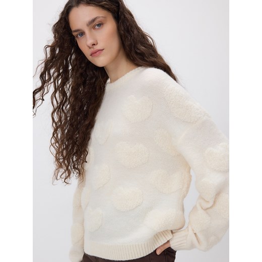 Reserved - Strukturalny sweter - kremowy Reserved L Reserved