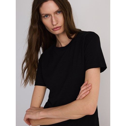 Reserved - T-shirt regular - czarny ze sklepu Reserved w kategorii Bluzki damskie - zdjęcie 186714949