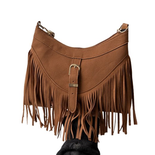 Torebka damska z frędzlami camel SB96 - id: 11509n - marki Olivier - 186715367 Torebka damska z frędzlami camel SB96 ze sklepu butyolivier w kategorii Listonoszki - zdjęcie 186715367