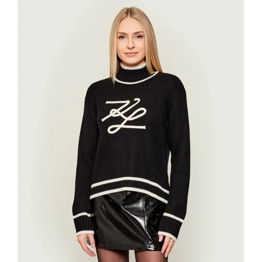 Karl Lagerfeld Półgolf Soutache Autograph | Loose fit | z dodatkiem wełny Karl Lagerfeld S Gomez Fashion Store