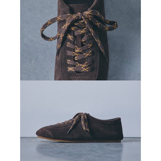 Mohito - Skórzane sneakersy - ciemnobrązowy ze sklepu Mohito w kategorii Trampki damskie - zdjęcie 186717055