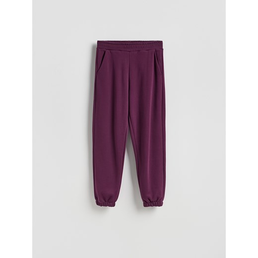 Reserved - Dresowe spodnie - ciemnofioletowy ze sklepu Reserved w kategorii Spodnie damskie - zdjęcie 186717437