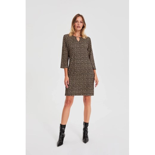 Sukienka w drobny wzór czarna ze sklepu Moodo.pl w kategorii Sukienki - zdjęcie 186717717