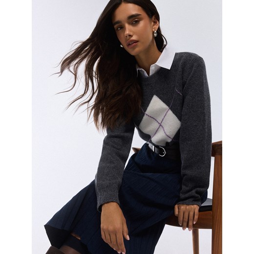 Mohito - Szary sweter z domieszką wełny - szary ze sklepu Mohito w kategorii Swetry damskie - zdjęcie 186719339