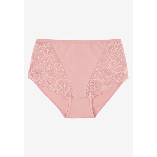 Różowe Bawełniane Majtki Figi z Koronką Idiana ze sklepu born2be.pl w kategorii Majtki damskie - zdjęcie 186719645