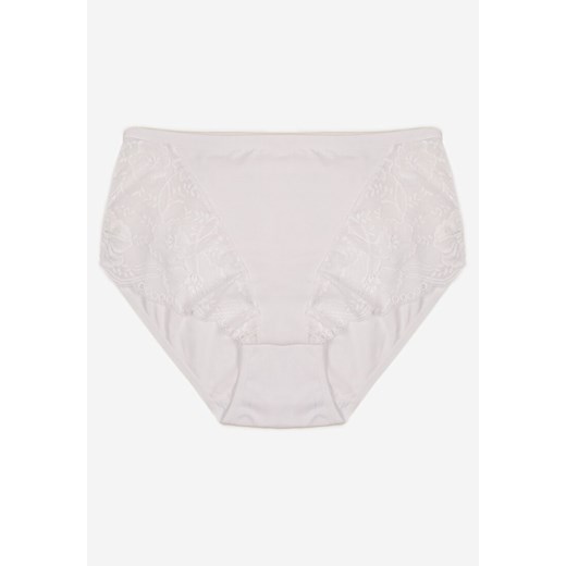 Białe Bawełniane Majtki Figi z Koronką Idiana ze sklepu born2be.pl w kategorii Majtki damskie - zdjęcie 186719647