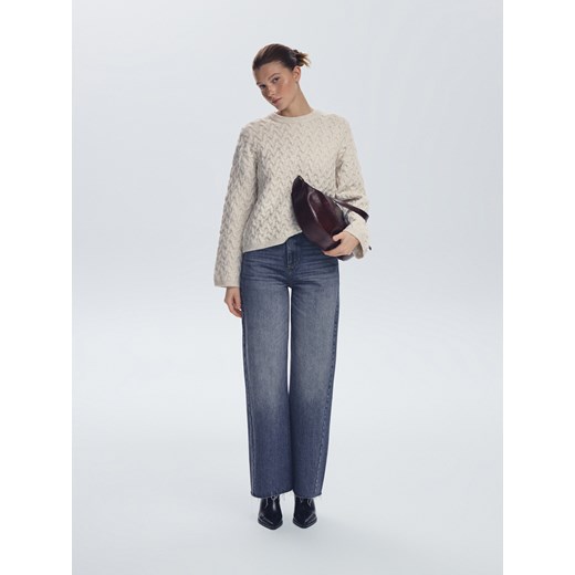 Reserved - Strukturalny sweter - beżowy ze sklepu Reserved w kategorii Swetry damskie - zdjęcie 186719707