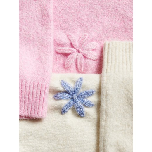 Reserved - Sweter z aplikacjami 3D - różowy Reserved XL Reserved