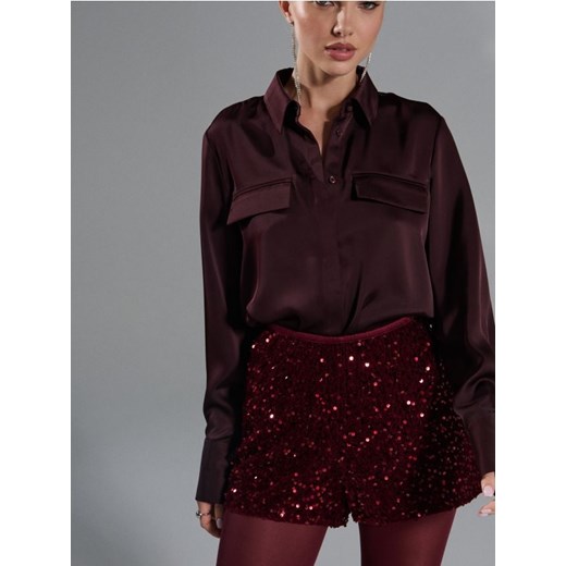Sinsay - Szorty z cekinami - bordowy ze sklepu Sinsay w kategorii Szorty - zdjęcie 186720357