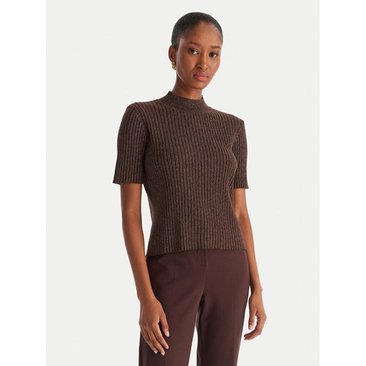 ACCESS FASHION Sweter 54-8046 Brązowy Slim Fit ze sklepu MODIVO w kategorii Swetry damskie - zdjęcie 186720886