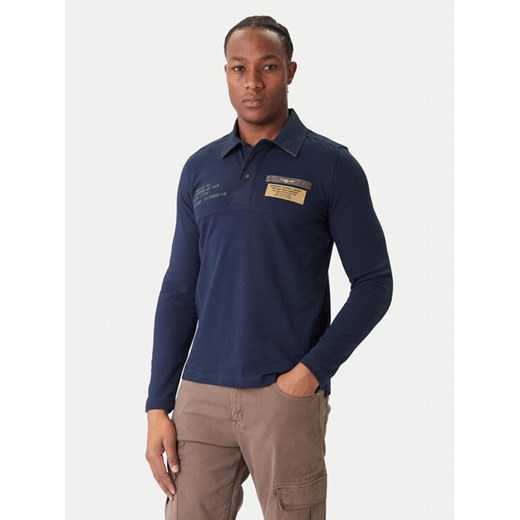 Aeronautica Militare Polo 252PO1897UP00173 Granatowy Regular Fit ze sklepu MODIVO w kategorii T-shirty męskie - zdjęcie 186720895