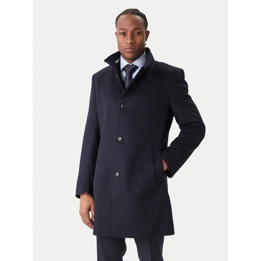 BOSS Płaszcz wełniany H-Hyde 50551078 Granatowy Slim Fit ze sklepu MODIVO w kategorii Płaszcze męskie - zdjęcie 186720899