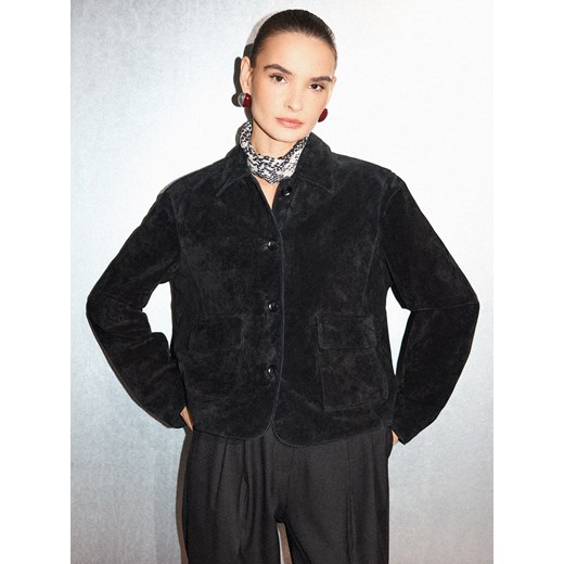 Mohito - Zamszowa kurtka - czarny ze sklepu Mohito w kategorii Kurtki damskie - zdjęcie 186721218