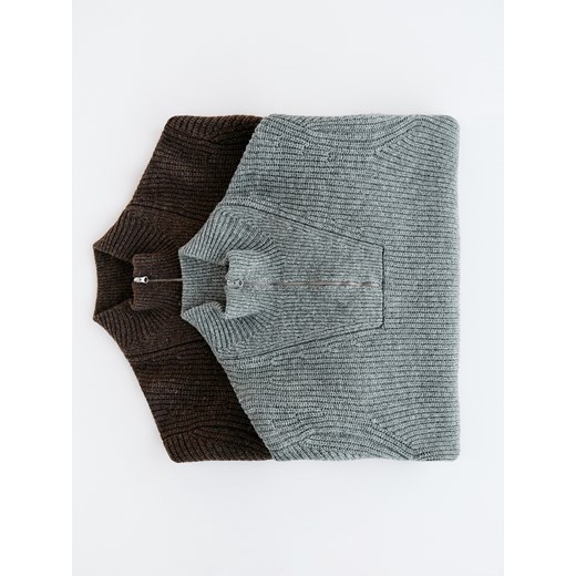 Reserved - Sweter z wełną - szary ze sklepu Reserved w kategorii Swetry męskie - zdjęcie 186721509