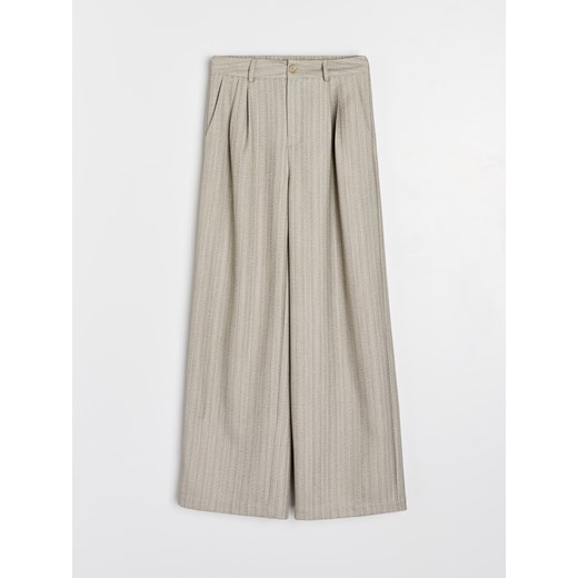 Sinsay - Spodnie wide leg - beżowy Sinsay L Sinsay