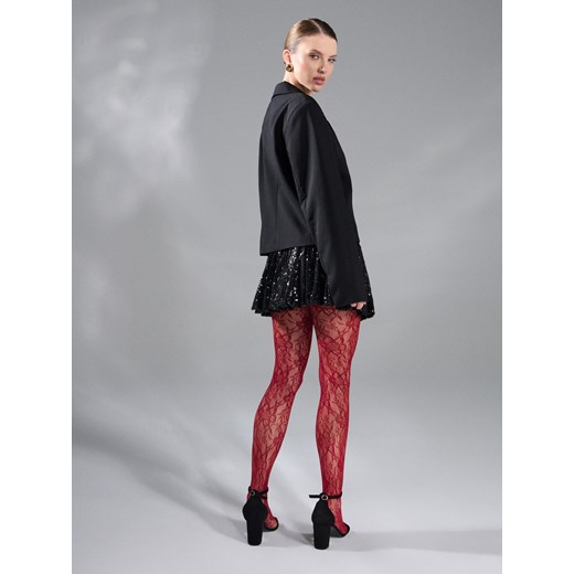 Sinsay - Spódnica mini z połyskiem - czarny Sinsay S Sinsay