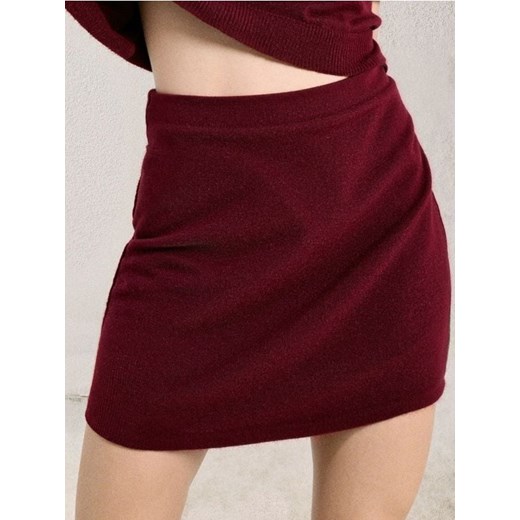 Sinsay - Spódnica mini z domieszką wełny - bordowy - id: 225FJ-40X - marki Sinsay - 186721859 Sinsay - Spódnica mini z domieszką wełny - bordowy ze sklepu Sinsay w kategorii Spódnice - zdjęcie 186721859