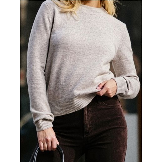 Sinsay - Klasyczny sweter z domieszką wełny - beżowy ze sklepu Sinsay w kategorii Swetry damskie - zdjęcie 186721875