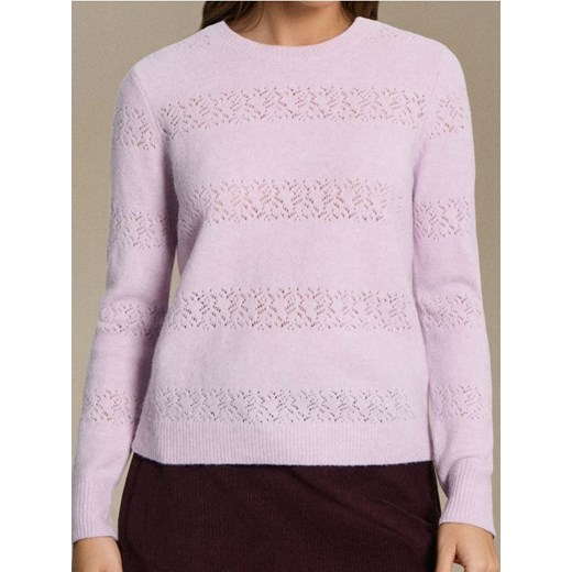 Sinsay - Ażurowy sweter z domieszką wełny - fioletowy ze sklepu Sinsay w kategorii Swetry damskie - zdjęcie 186721885