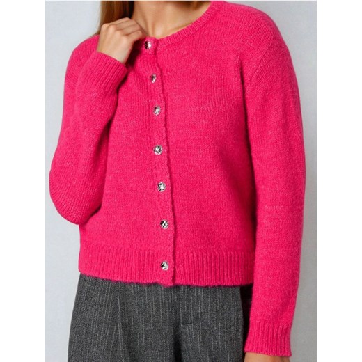 Sinsay - Kardigan z ozdobnymi guzikami z domieszką wełny - różowy ze sklepu Sinsay w kategorii Swetry damskie - zdjęcie 186721886