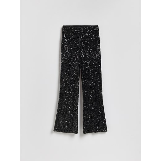 Reserved - Cekinowe spodnie - czarny - id: 344GF-99X - marki Reserved - 186723488 Reserved - Cekinowe spodnie - czarny ze sklepu Reserved w kategorii Spodnie damskie - zdjęcie 186723488