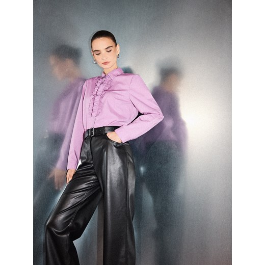 Mohito - Koszula z bawełny i lyocellu - fioletowy ze sklepu Mohito w kategorii Koszule damskie - zdjęcie 186724338