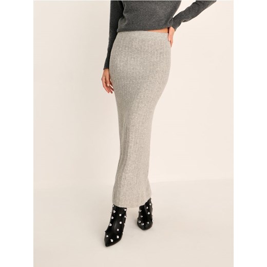 Sinsay - Prążkowana spódnica maxi z domieszką wełny - szary - id: 247FJ-09M - marki Sinsay - 186725289 Sinsay - Prążkowana spódnica maxi z domieszką wełny - szary ze sklepu Sinsay w kategorii Spódnice - zdjęcie 186725289