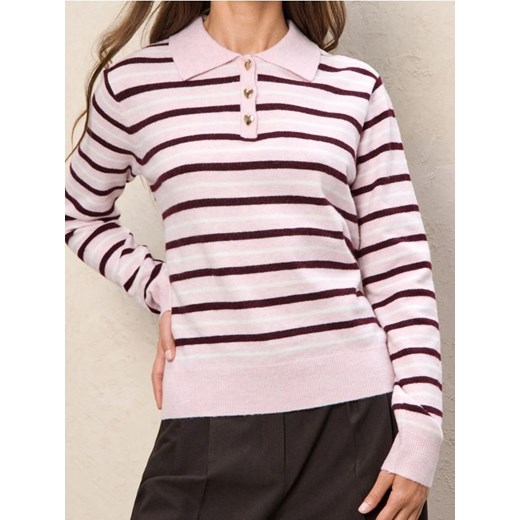 Sinsay - Sweter z kołnierzykiem i ozdobnymi guzikami z domieszką wełny - wielobarwny ze sklepu Sinsay w kategorii Swetry damskie - zdjęcie 186725308