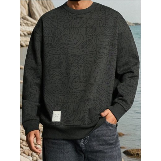 Sinsay - Bluza crewneck ze wzorem - zielony ze sklepu Sinsay w kategorii Bluzy męskie - zdjęcie 186725318