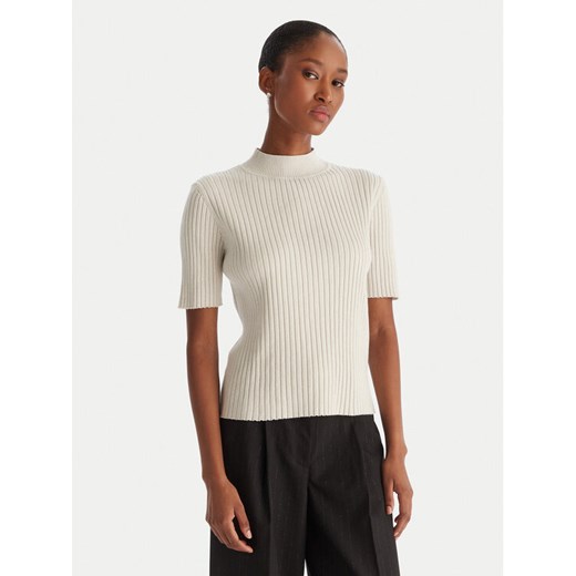 ACCESS FASHION Sweter 54-8046 Beżowy Slim Fit ze sklepu MODIVO w kategorii Swetry damskie - zdjęcie 186729355