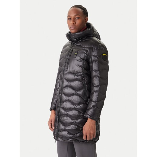 Blauer Płaszcz zimowy Impermeabile 25WBLUK03068 Czarny Regular Fit ze sklepu MODIVO w kategorii Płaszcze męskie - zdjęcie 186729505