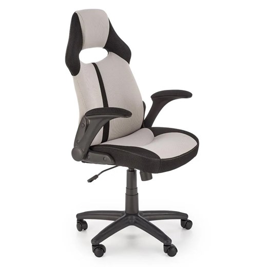 Szary tapicerowany fotel obrotowy - Dyxol ze sklepu Edinos.pl w kategorii Krzesła biurowe - zdjęcie 186731316