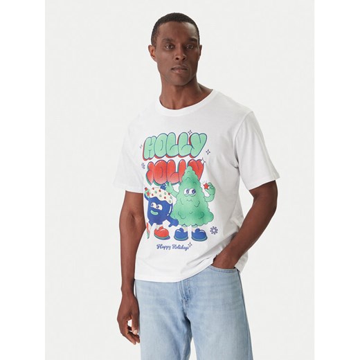 Jack & Jones T-Shirt Holiday Cartoon 12287550 Biały Relaxed Fit ze sklepu MODIVO w kategorii T-shirty męskie - zdjęcie 186732479