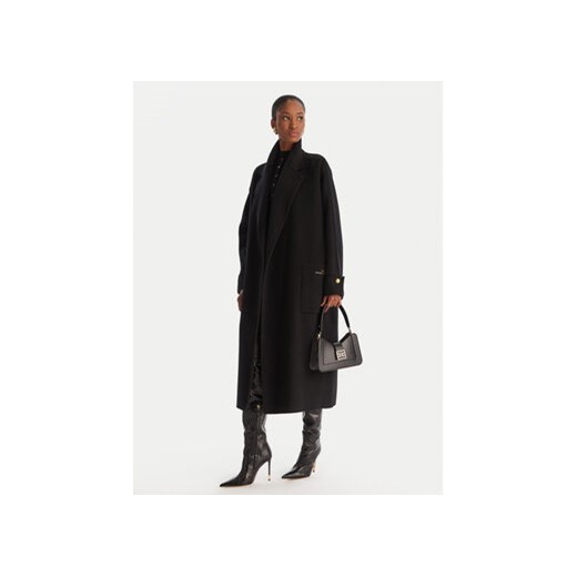 Elisabetta Franchi Płaszcz wełniany CP-68D-56E2-V820 Czarny Regular Fit Elisabetta Franchi 46 MODIVO