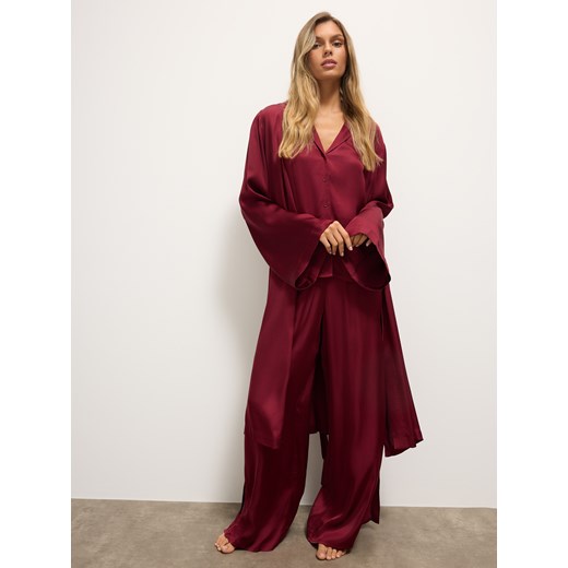 Mohito - Wiskozowe bordowe spodnie od piżamy - kasztanowy ze sklepu Mohito w kategorii Piżamy damskie - zdjęcie 186734105